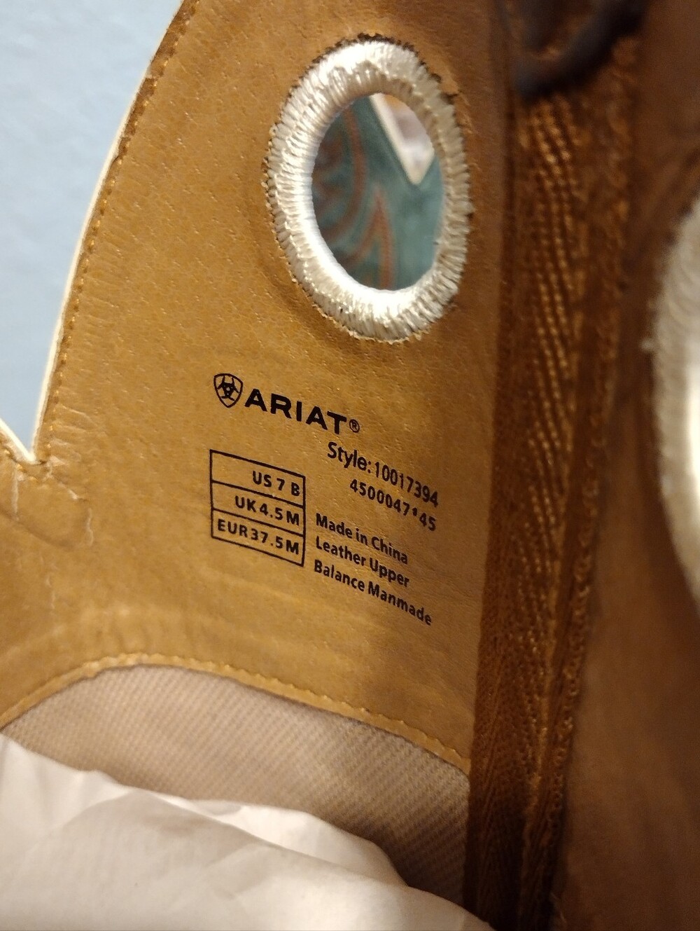 Ariat Round Up Rider Western Cowboy Boots Brown & Teal Leather Embroidered Women - Picture 9 of 9